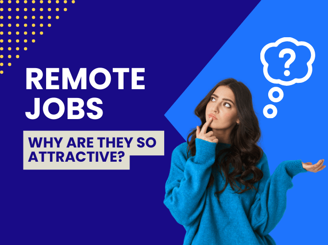 woman thinking about why remote jobs are attractive