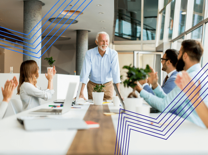 Leader at a meeting