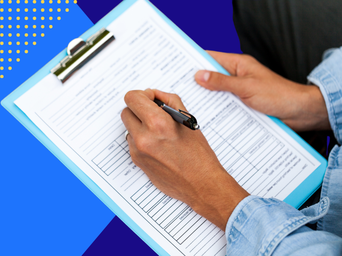 filling out the documents required when starting a business