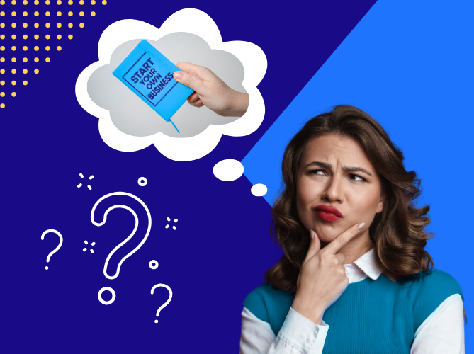 woman thinking about starting a business