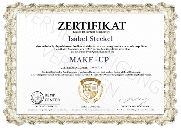 Certyfikat makeup DE