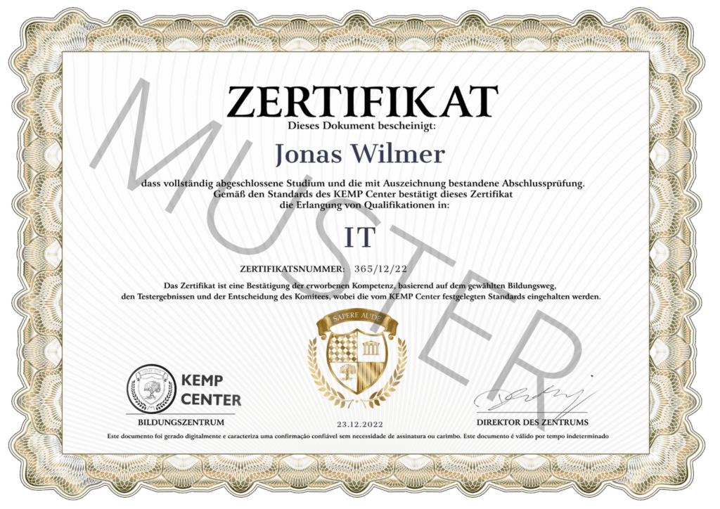KEMP Center Certificates ENDEFRPL 8