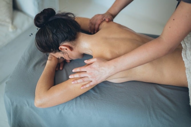 Woman during the massage