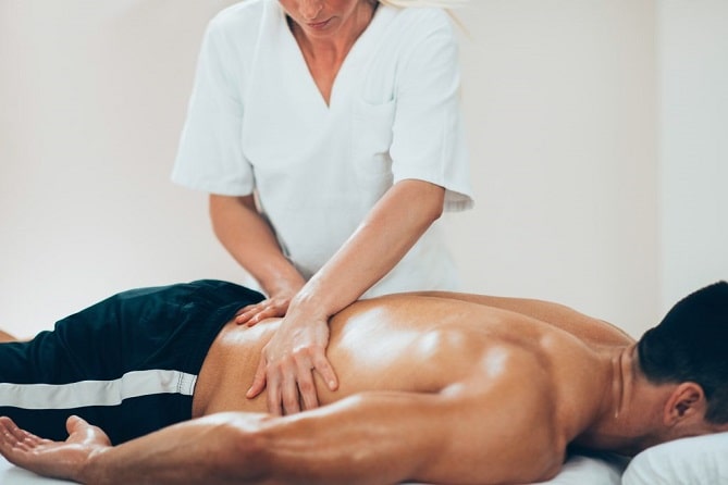 Woman performing a massage