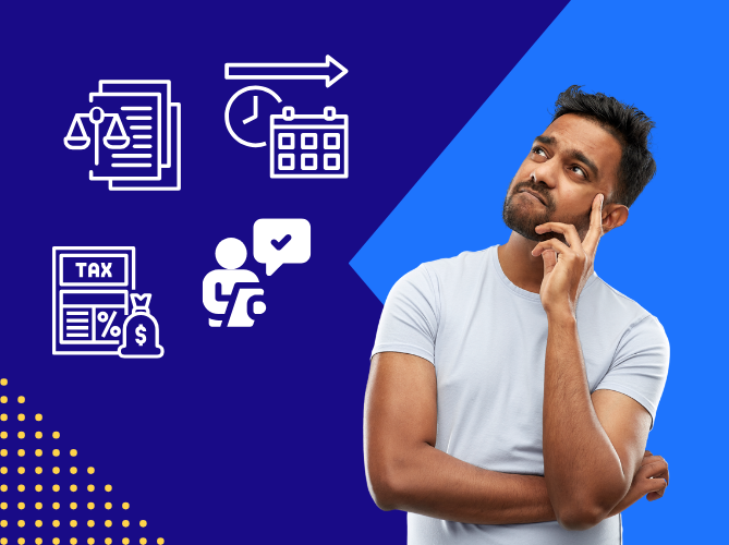 man thinking about planning a business structure 
