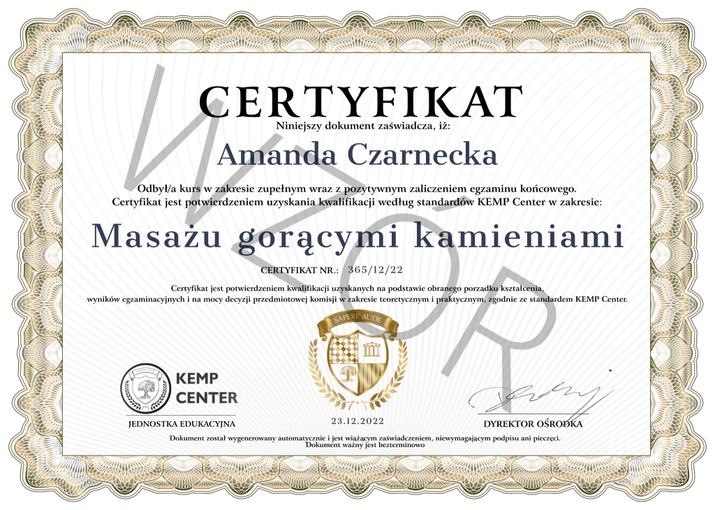 Certyfikat KEMP PL z obrazu 1 1