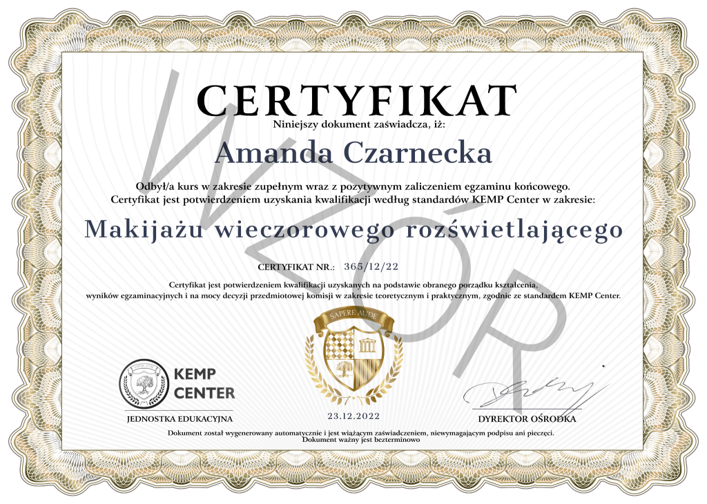 Certyfikat KEMP PL z obrazu 1 7