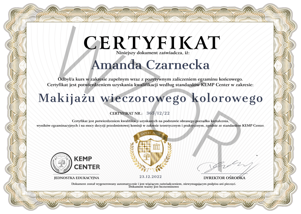 Certyfikat KEMP PL z obrazu 2 1