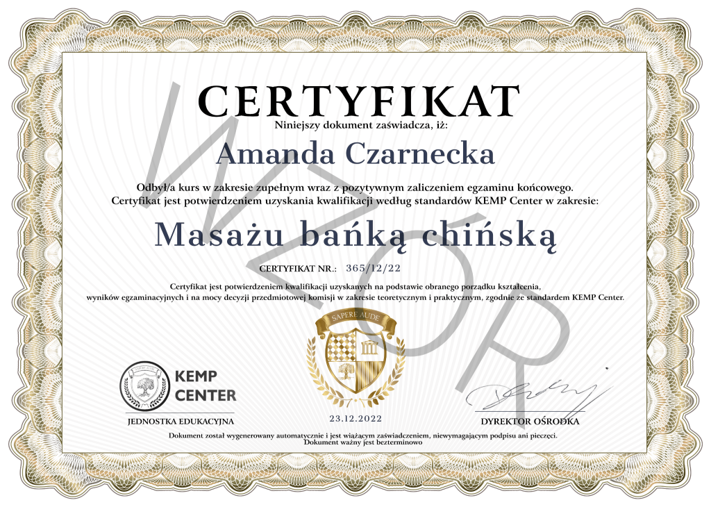 Certyfikat KEMP PL z obrazu 2