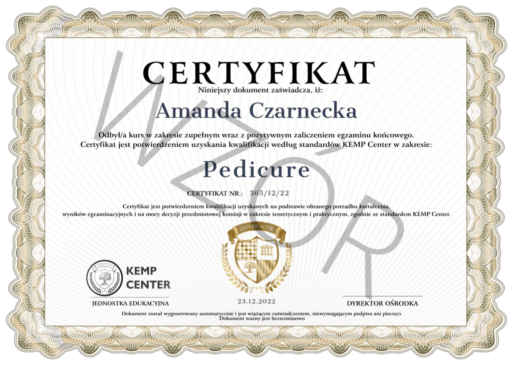 Certyfikat KEMP PL z obrazu 1 2