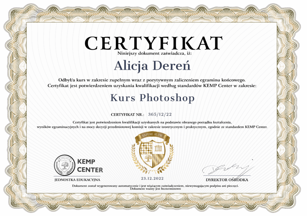 KEMP Center Certificates ENDEFRPL Photoroom
