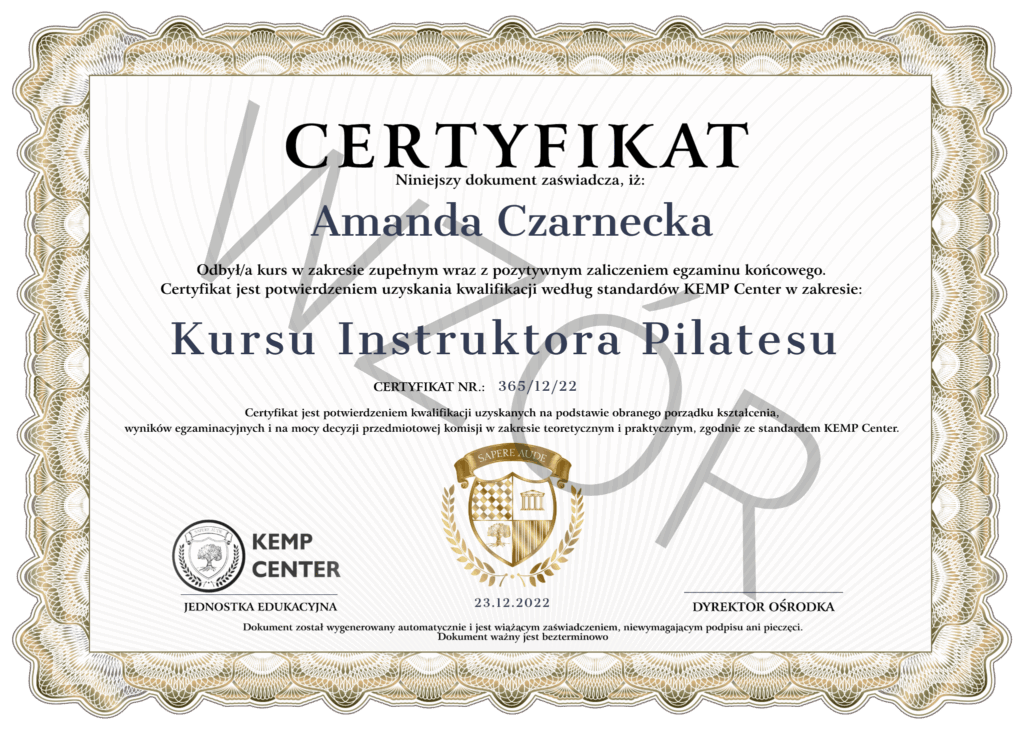 Certyfikat KEMP PL z obrazu 2