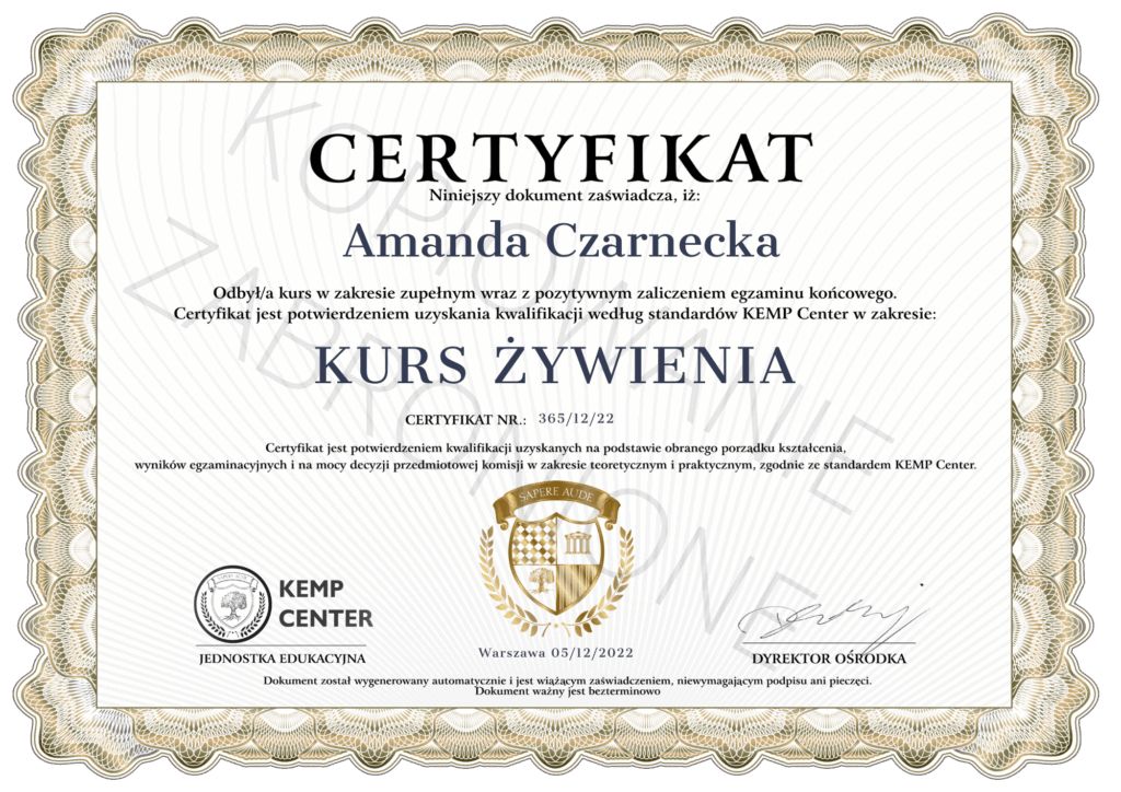 Certyfikat makeup PL 1