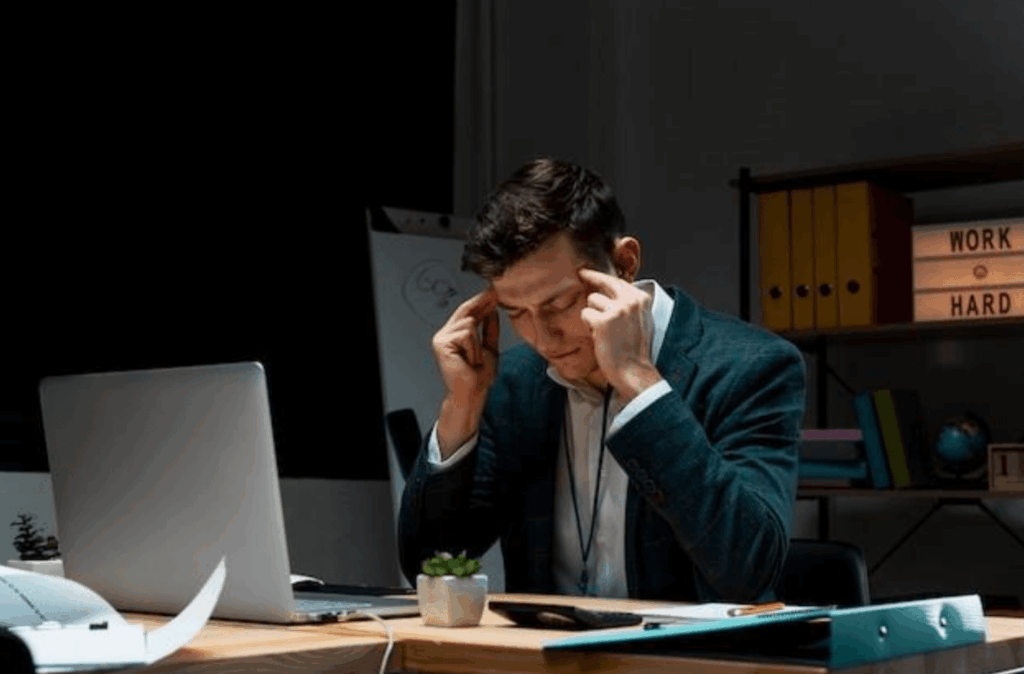 Frustrated business man due to failing startup