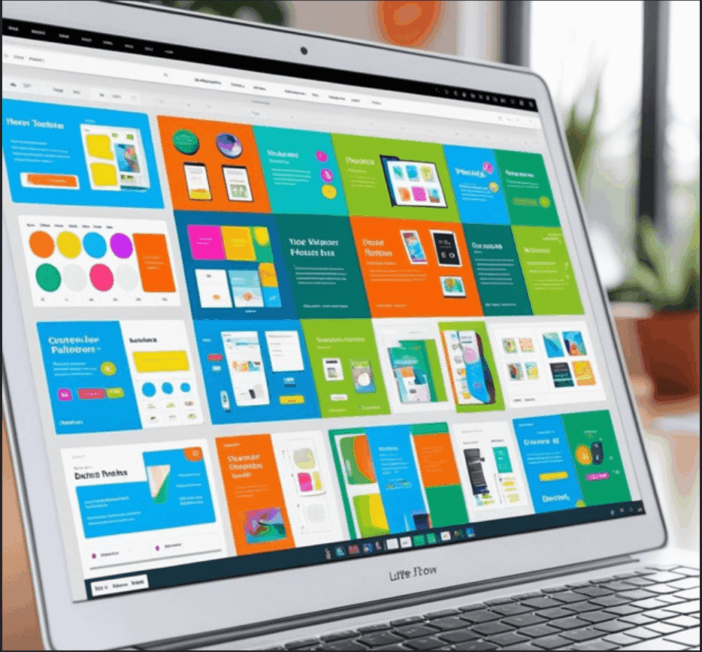 A dashboard of an online graphics program
