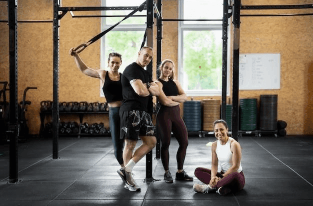 Team of personal trainers in the gym