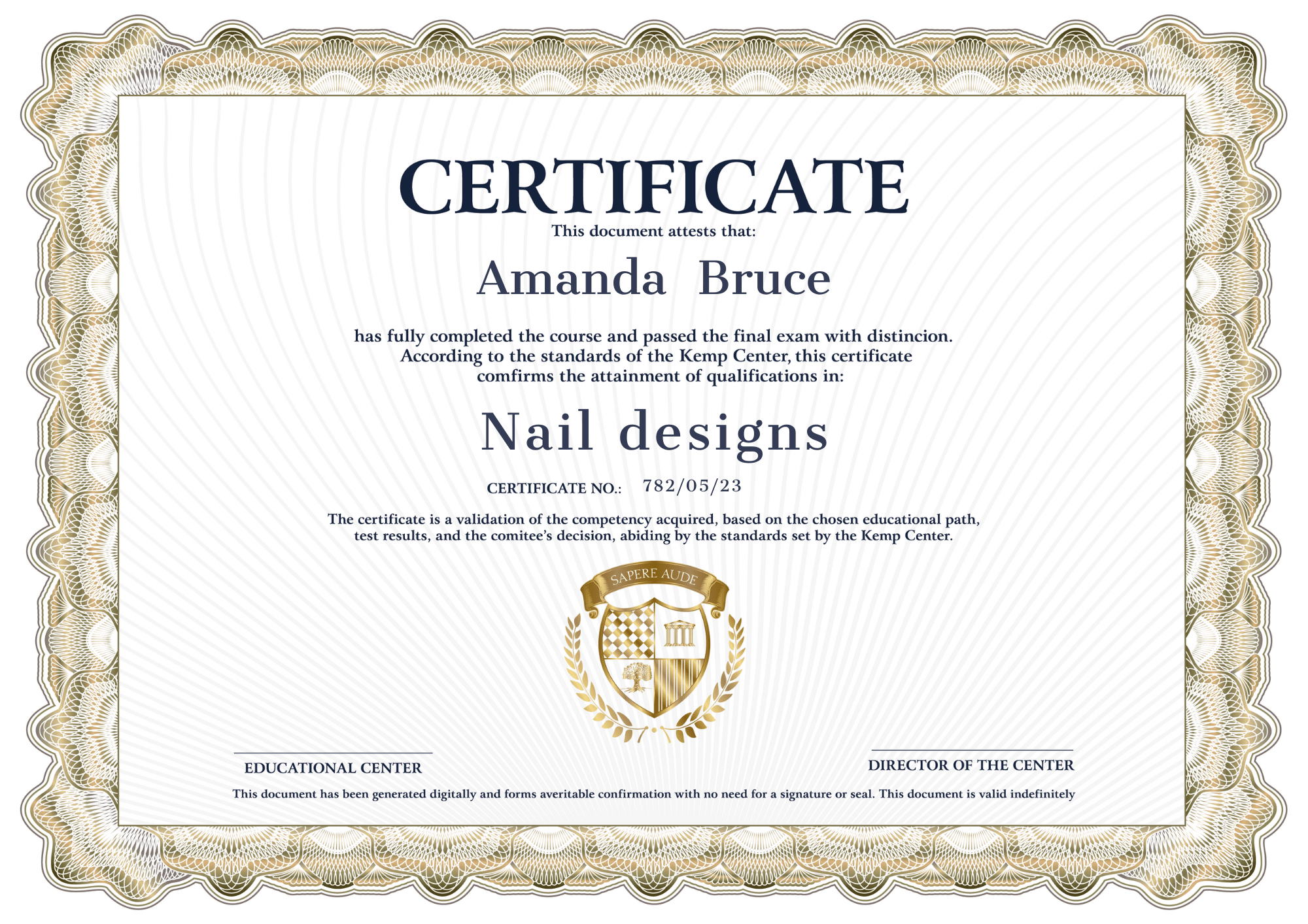 Certificate Nail designs