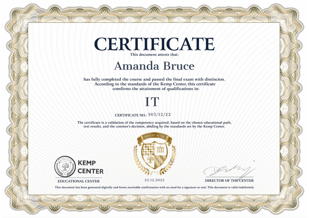 KEMP Center Certificates ENDEFRPL