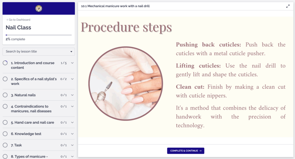 Nail class learning platform 3
