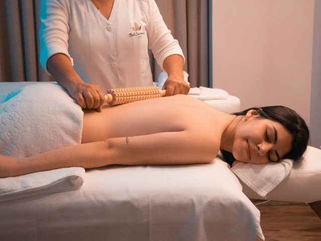 woman massaged